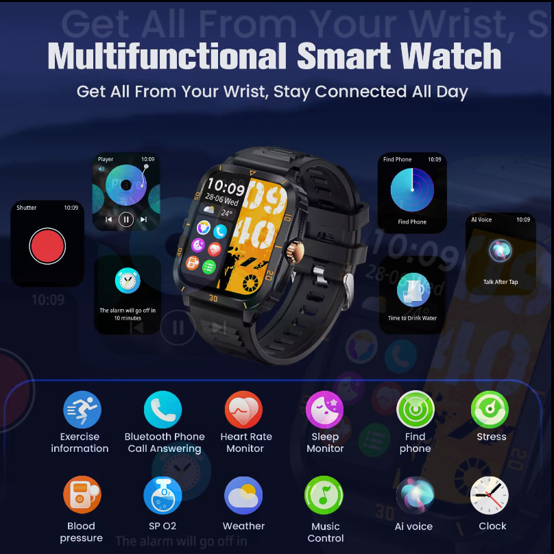 V71 Smart Watch with Display, Advanced Fitness & Health Tracker, Sleep Monitor