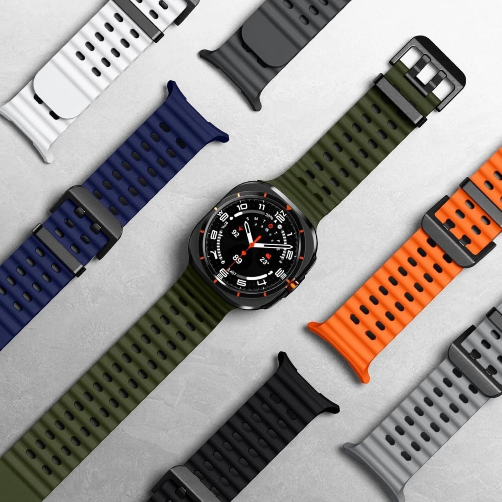 [6-Pack] Breathable Ocean Silicone Bands For Samsung Galaxy Watch 7 Ultra 47mm