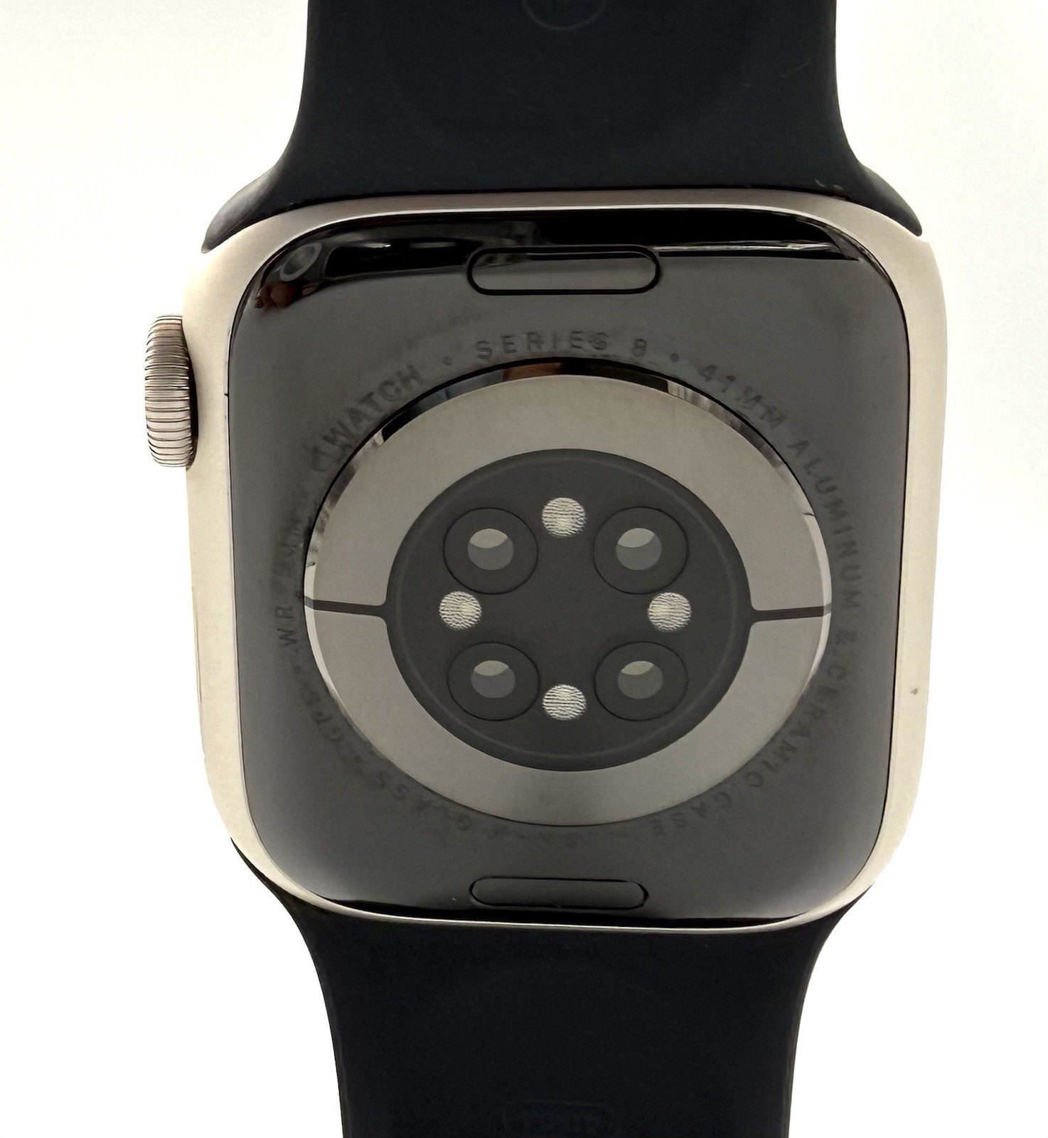 Apple Watch Series 8 41mm GPS 32GB Silver Aluminum Case w/ Black Band