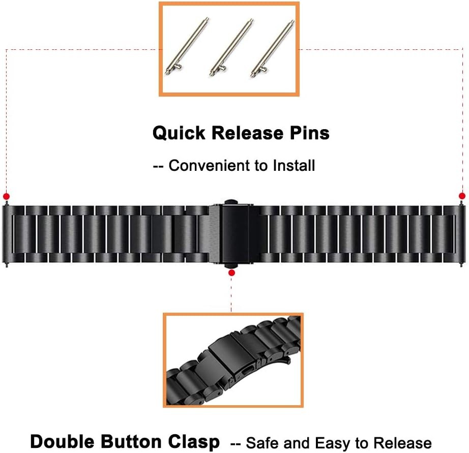 2 Pack Metal + Leather Strap Compatible with Garmin Venu 20mm