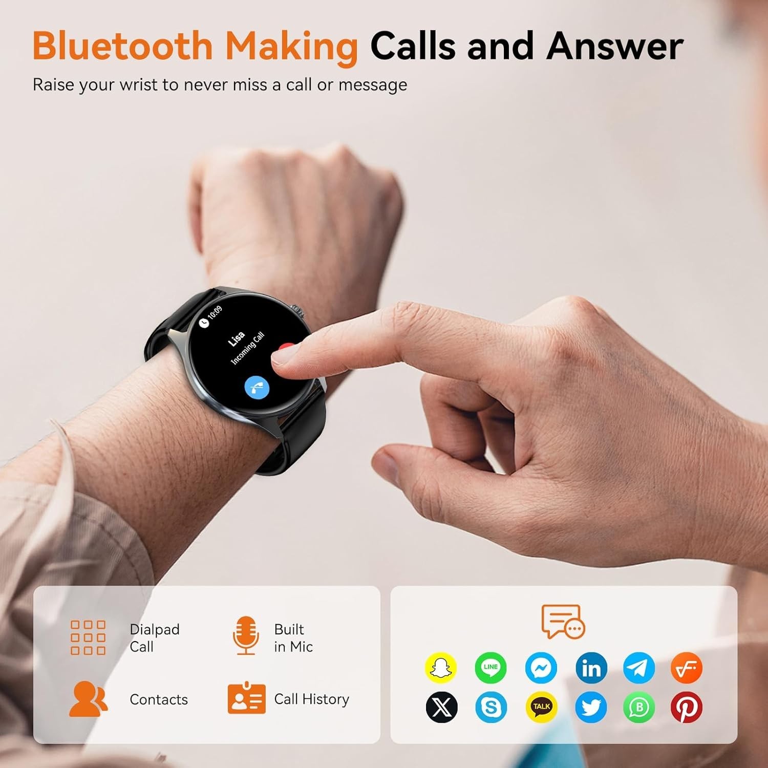 Smart Watch for Men Women, 1.43″ AMOLED Display Smartwatch