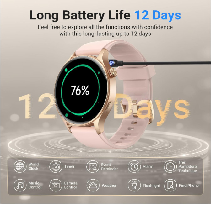 Reloj Inteligente Para iPhone Android De Mujer Smart Watch Pantalla Táct Nuevo