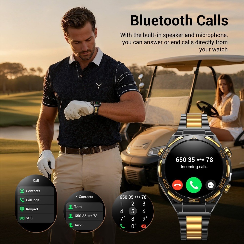 Tactical Military Smart Watch Men GPS 1.43″ Touch Screen 20-Day 5ATM Waterproof