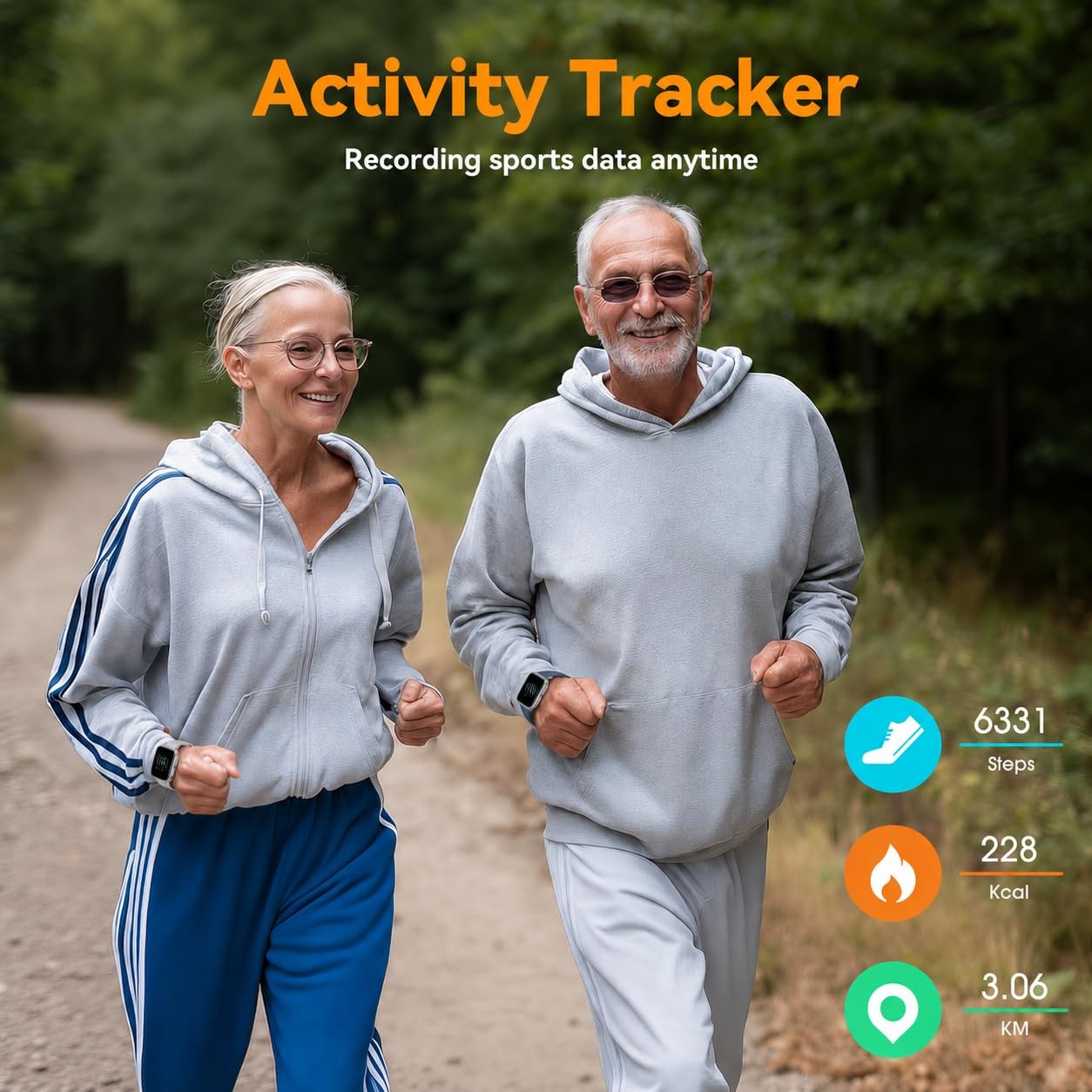 Smart Watch Senior Friendly Large Font No App/Phone Required Fitness Tracker,…