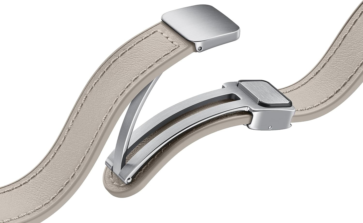Hybrid Eco Leather Strap Compatible with Samsung Galaxy Watch 6, Small/Medium