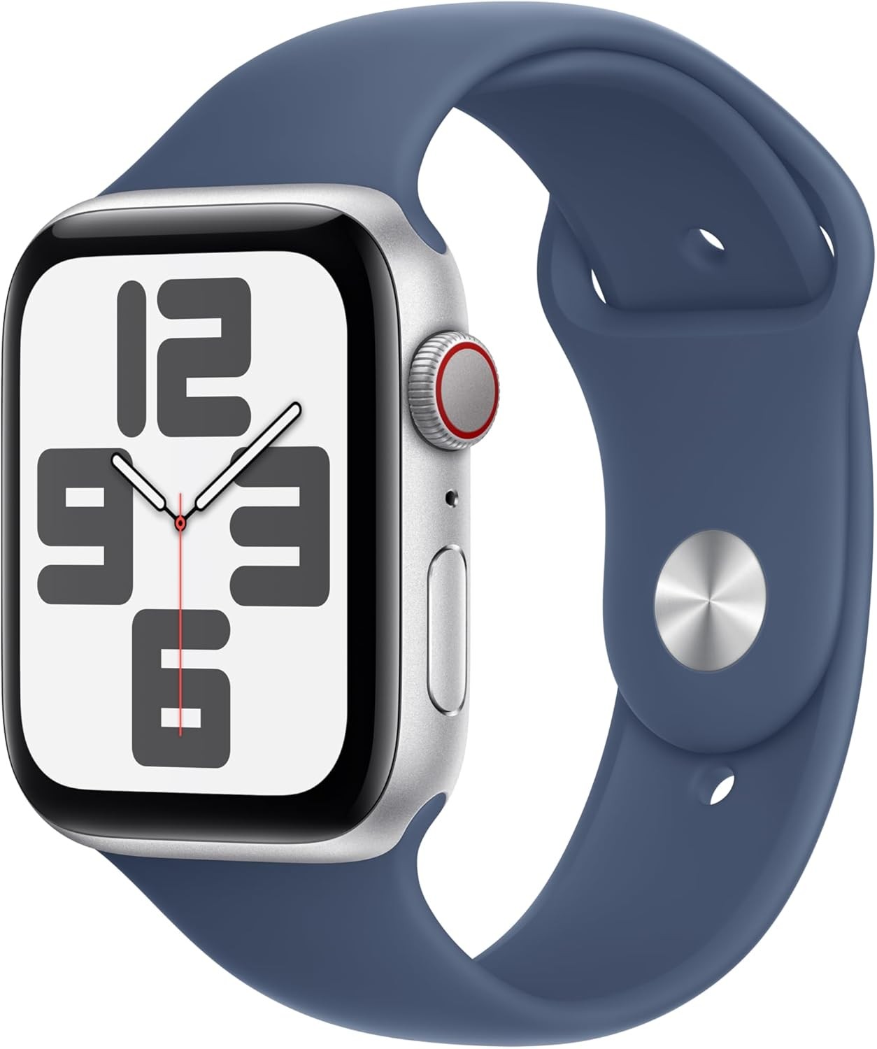Apple Watch Series SE 2nd Gen (GPS+LTE) 44MM Silver Aluminum Case Denim Sport