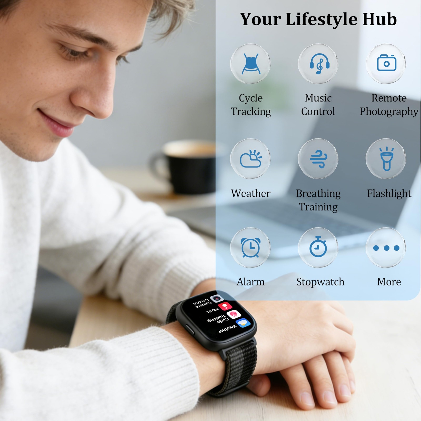 for Men, 2026 Upgrade [2 Bands, 44mm case], 1.83″ Fitness Tracker Alexa Built…