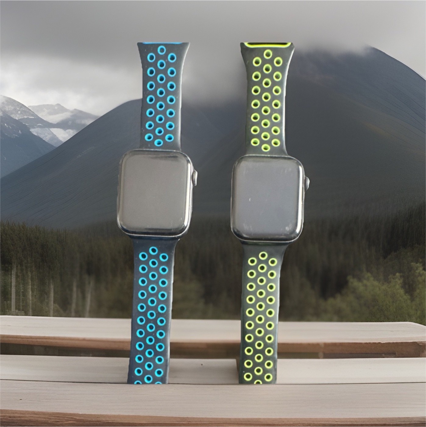 Apple Watch Series 5 44mm Aluminum/Ceramic Case GPS LTE WR-50M Silicone Bands