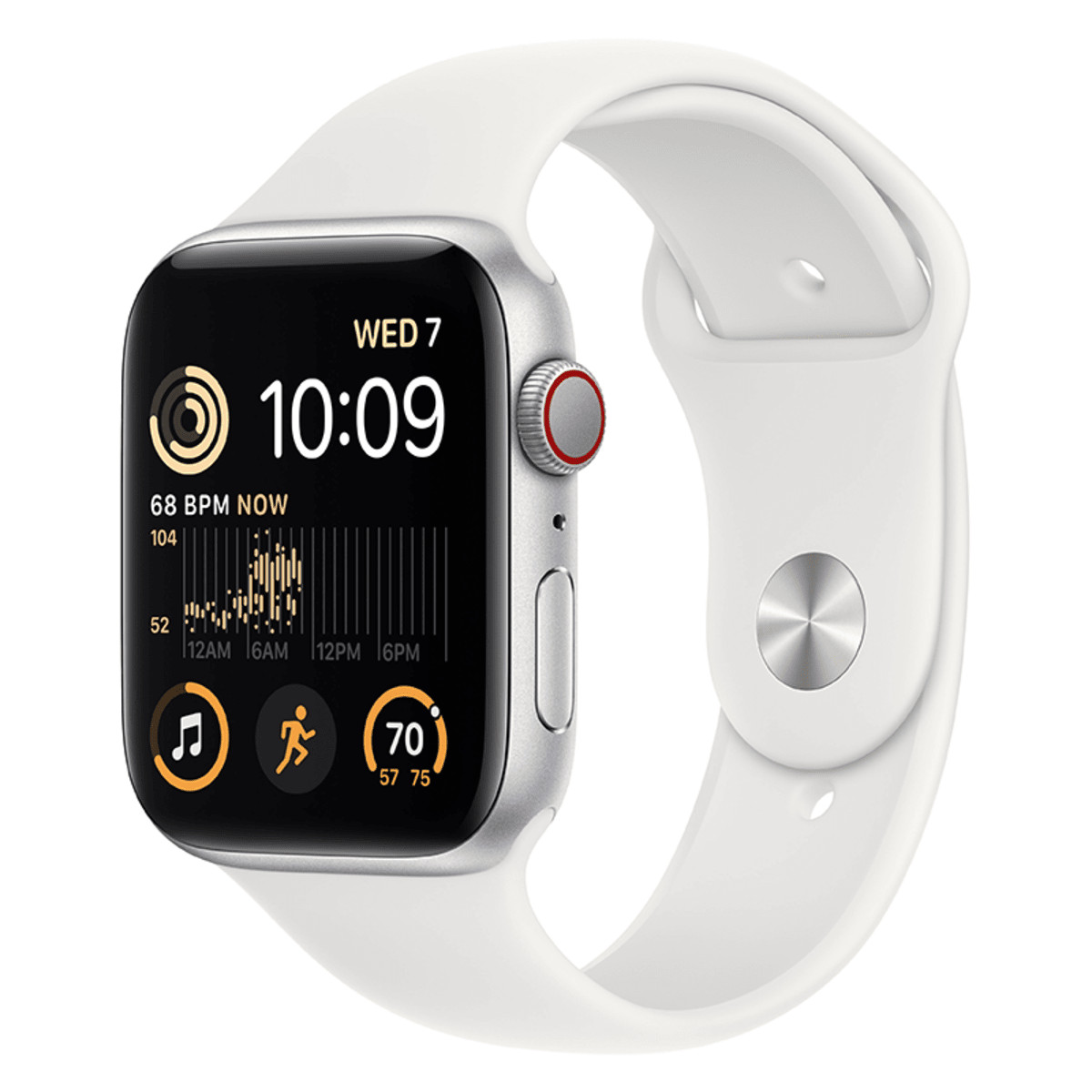 Apple Watch SE 2nd Gen 40MM GPS/LTE Silver Case White Band MNTP3LL/A