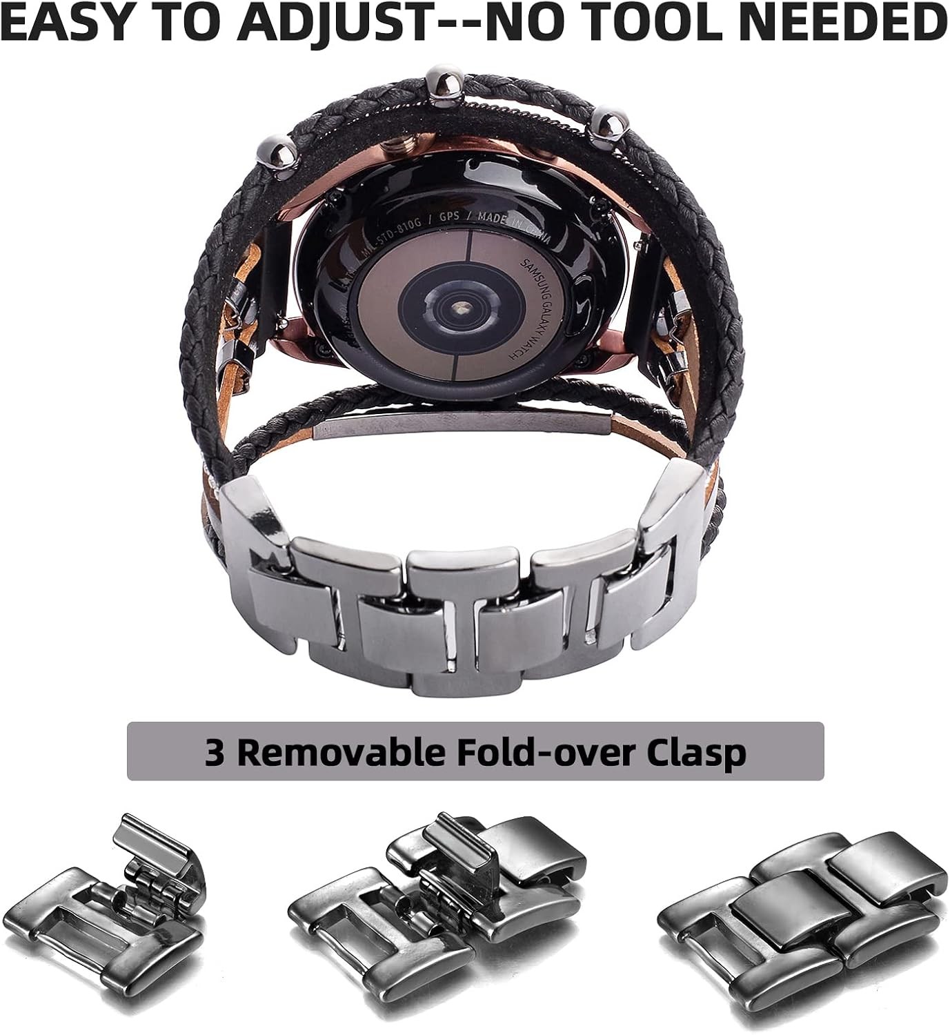 Case For Samsung Galaxy Watch 7/6/5/4/3/Active 2/Garmin Venu 20mm Leather Strap
