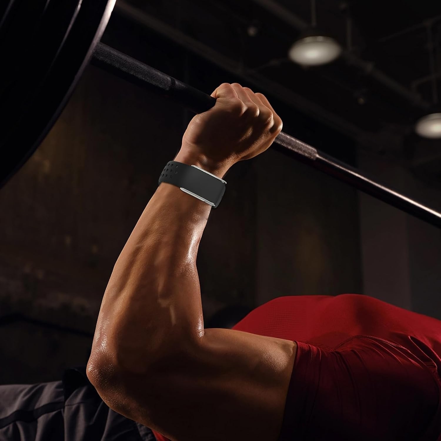 Silicone Sport Band for Whoop 5.0, Breathable Adjustable Waterproof Strap
