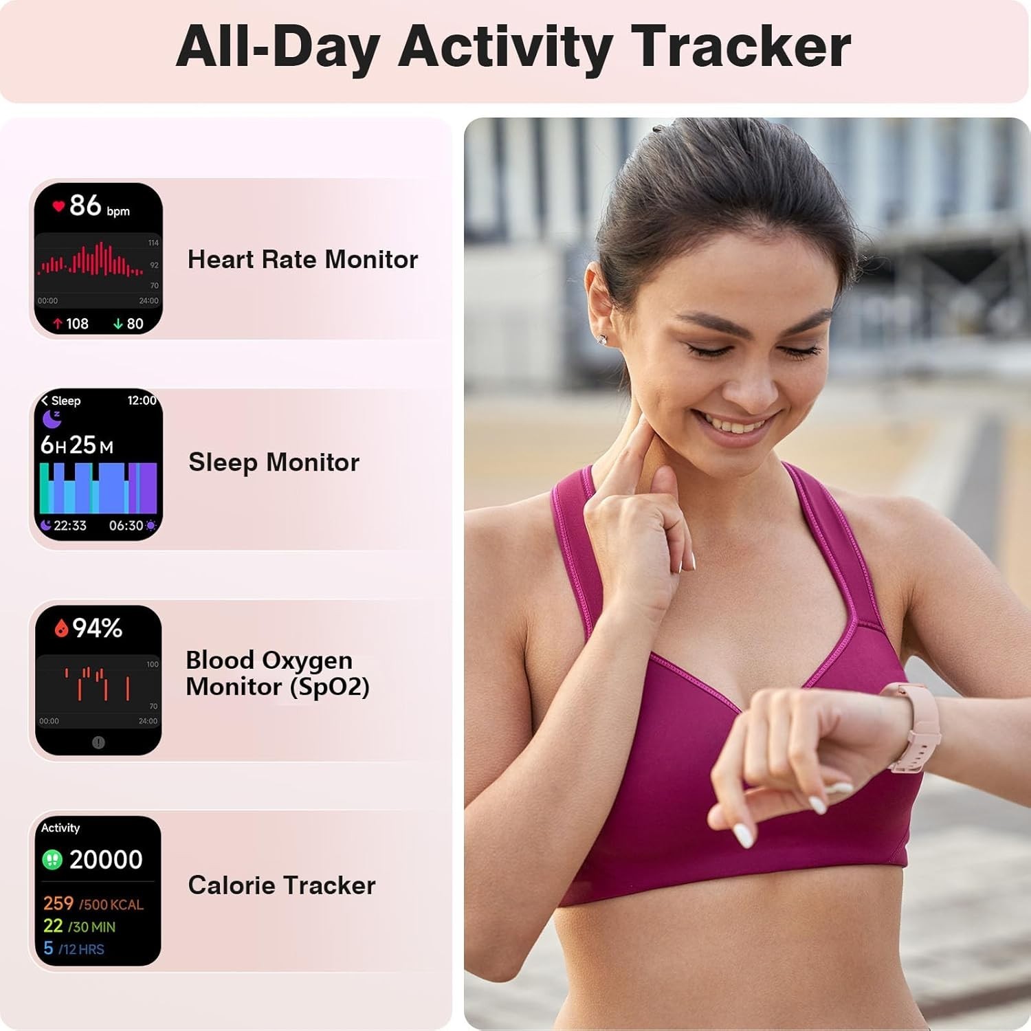 Waterproof 1.8” Smartwatch with Bluetooth Calls & Heart Rate Monitor