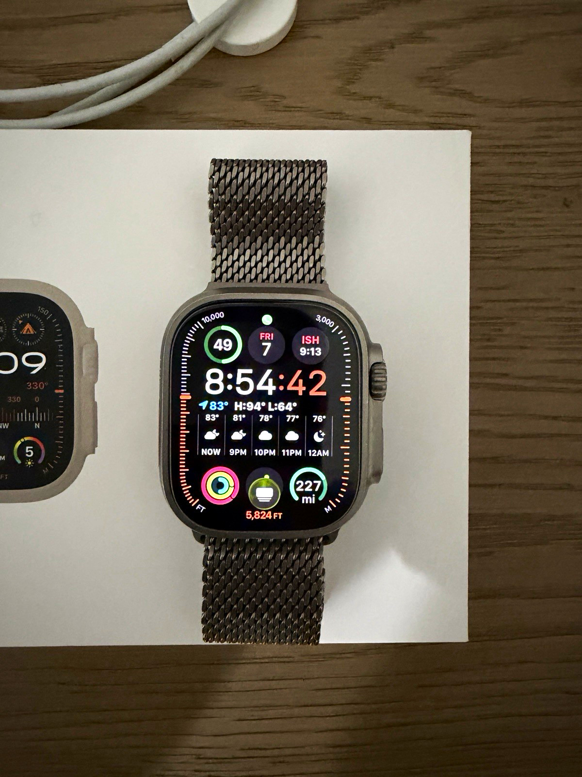 Apple Watch Ultra 2 49mm Titanium watch with Original Apple Titanium band (L)