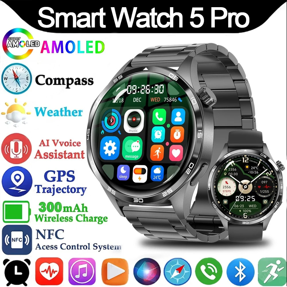 ChiBear Smart Watch 5 Pro GPS NFC Bluetooth Call AMOLED IP67 Men