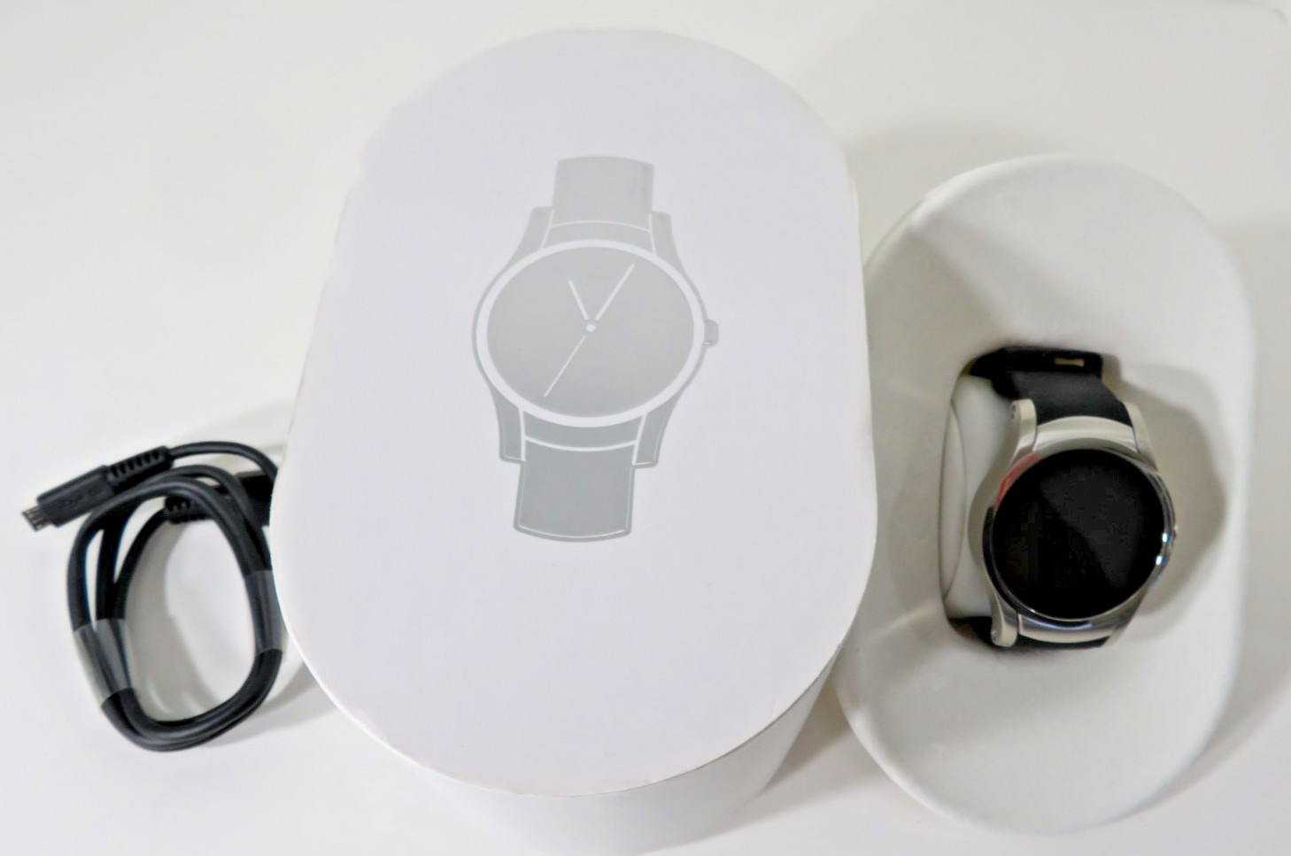 Verizon Wear24 42mm Stainless Steel Case – Black Band – QTAXU1 Parts Repair