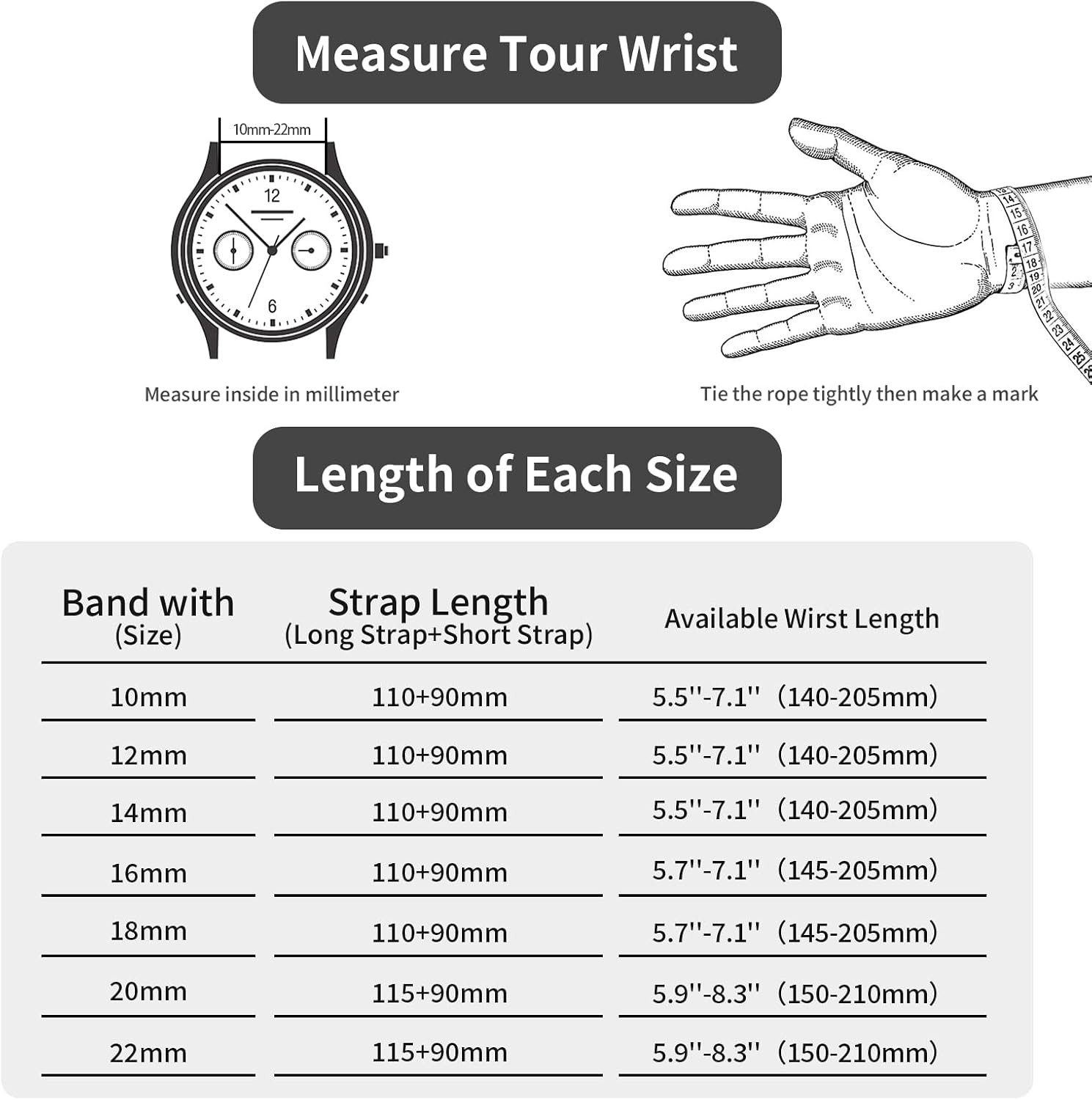 Metal Mesh Watch Band for Smart Watches 10mm 12mm 14mm 16mm 18mm 20mm 22mm Quick