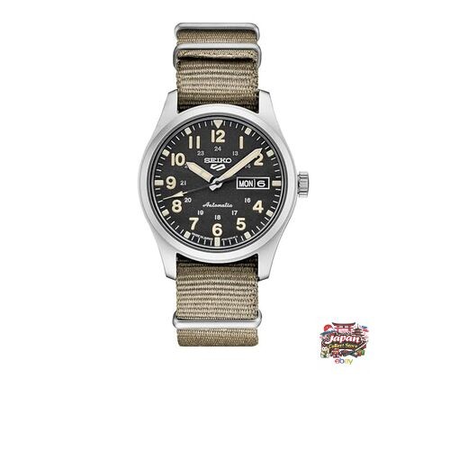 SEIKO Men’s Seiko SRPG35 Seiko 5 Watch Tan 39.4mm Stainless Steel Black Tan