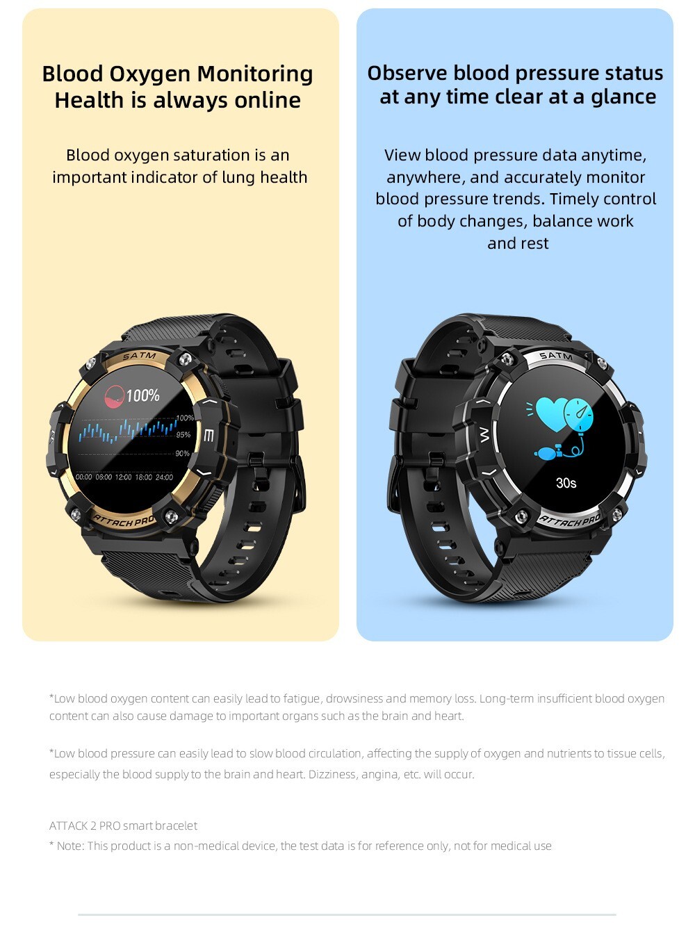 LOKMAT ATTACK 2 PRO Smart Watch Men Bluetooth Calls Fitness Tracker Sport Watch