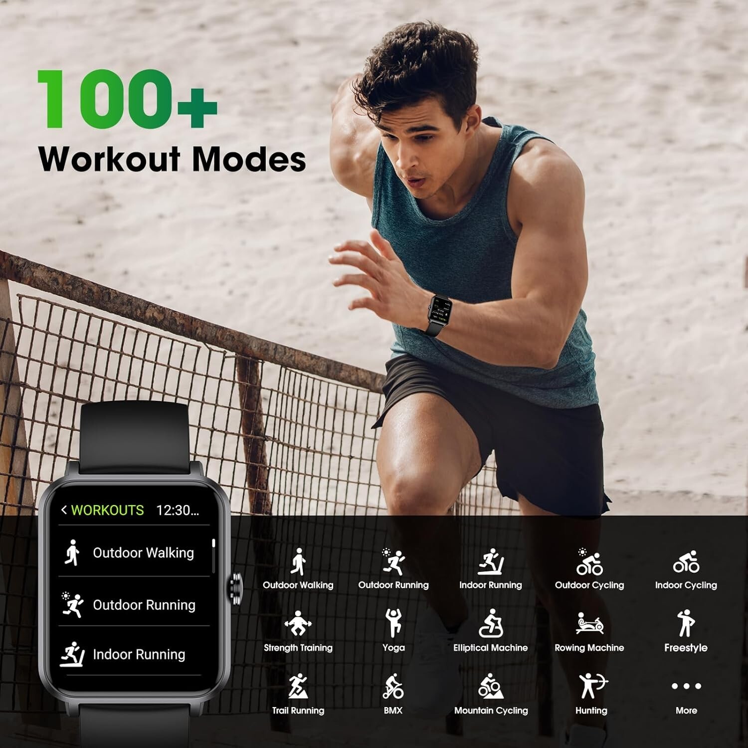 Smart Watch (Answer/Make Call) for Women Men, Fitness Tracker with Heart Rate…