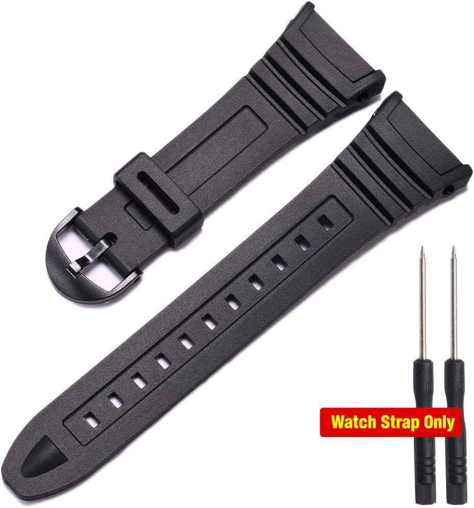 Strap Only For Casio W-96H Black Rubber