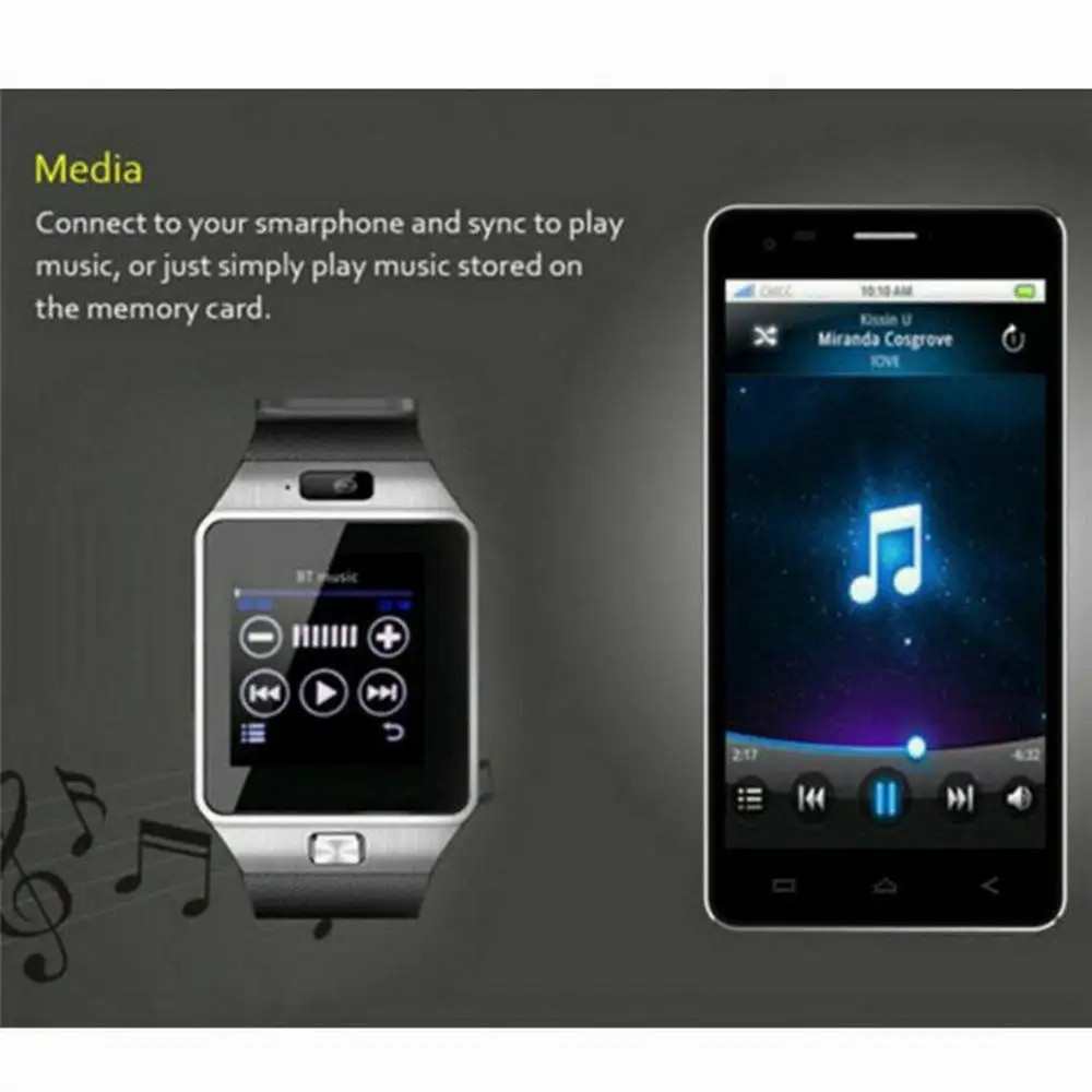 DZ09 Smart Watch with Touch Screen, Camera, Bluetooth, SIM Card Support