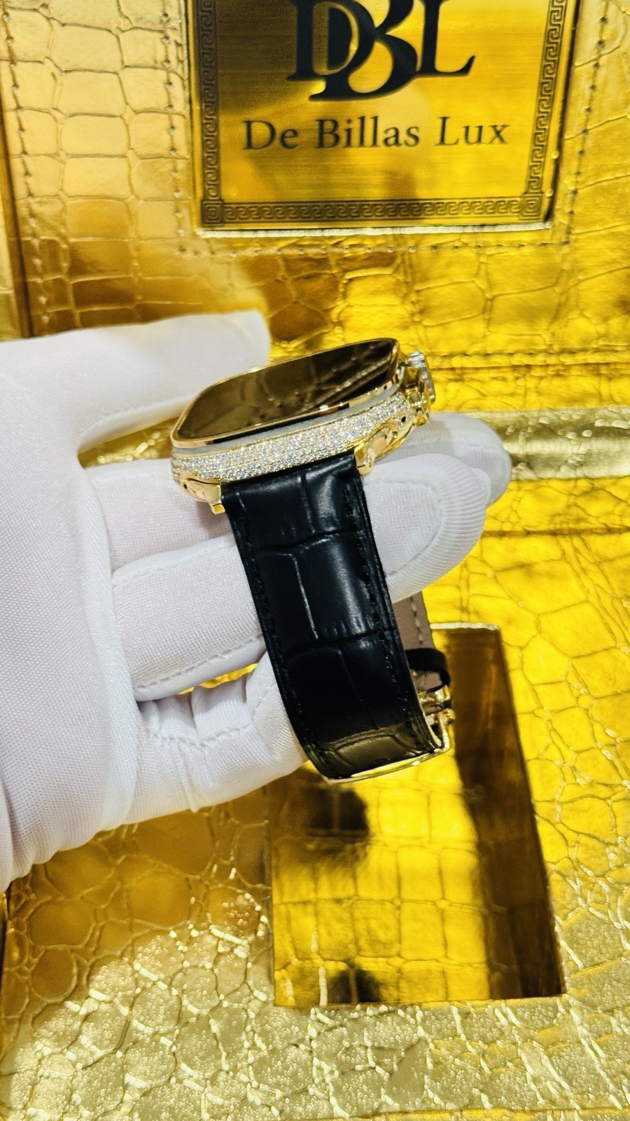✅ Custom 24k Gold Apple Watch Ultra 2 Zircon Diamonds + Luxury Box | Authentic ✅