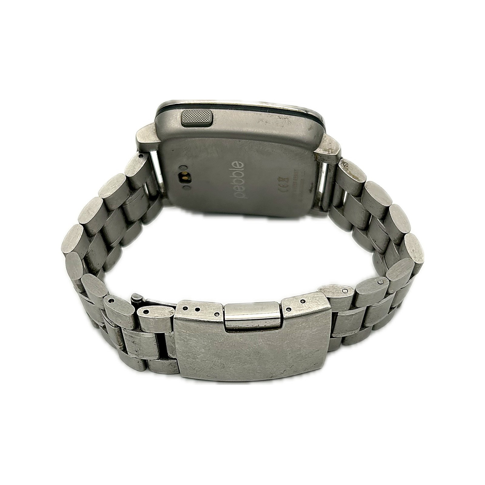 Pebble Time Steel Smart Watch Silver Stainless Link Bracelet Color E-Paper 38mm