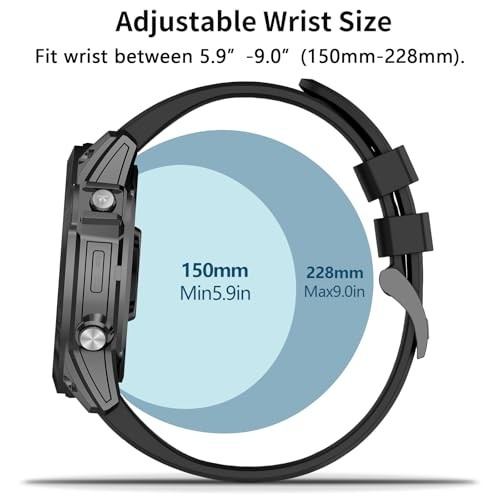 2 Pack Silicone Strap Compatible with Garmin Fenix 8 Pro 47mm and Forerunner 955
