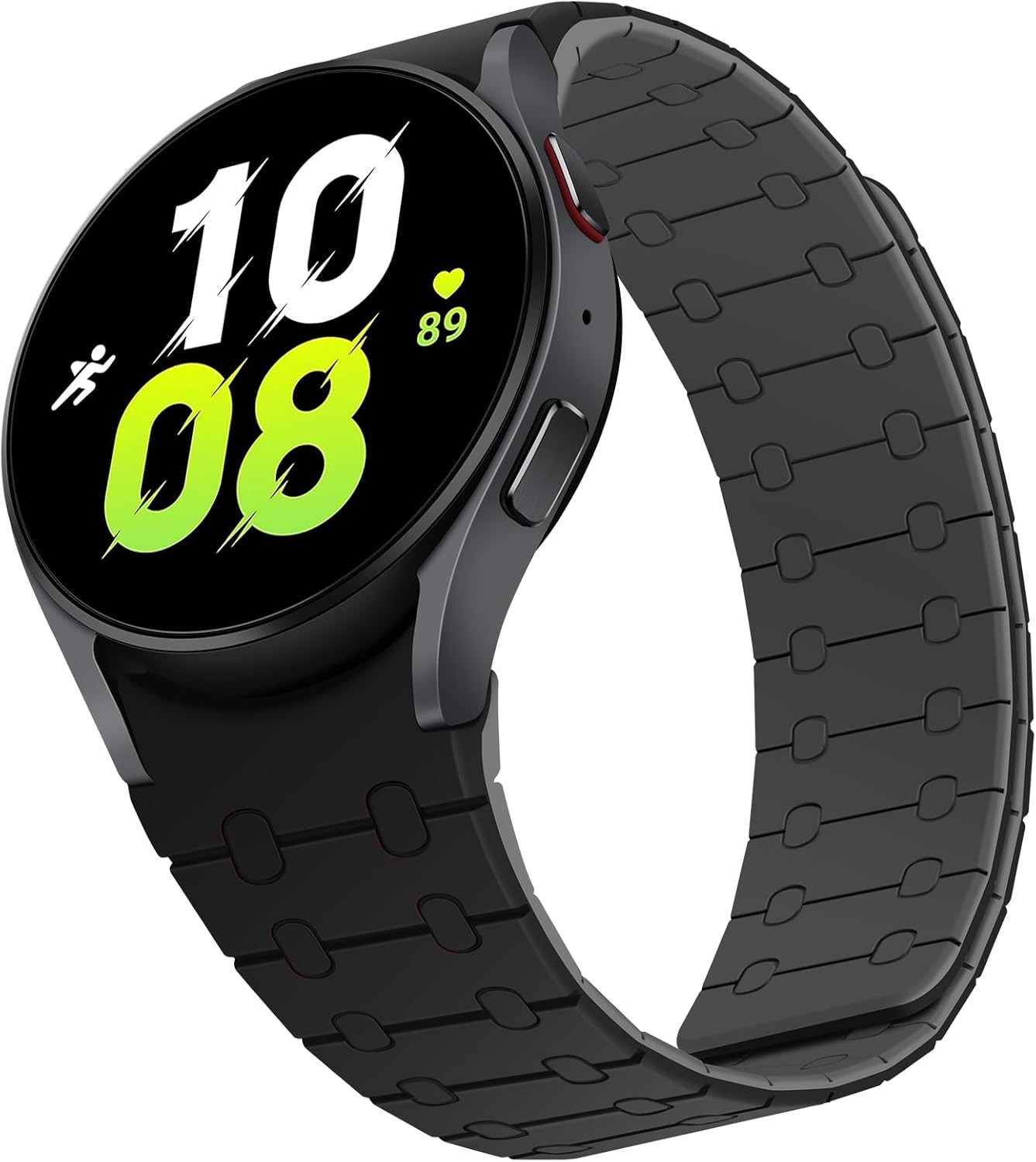 Silicone Sport Magnetic Band in Black/Gray for Galaxy Watch 4/5/6/7 40mm 44mm