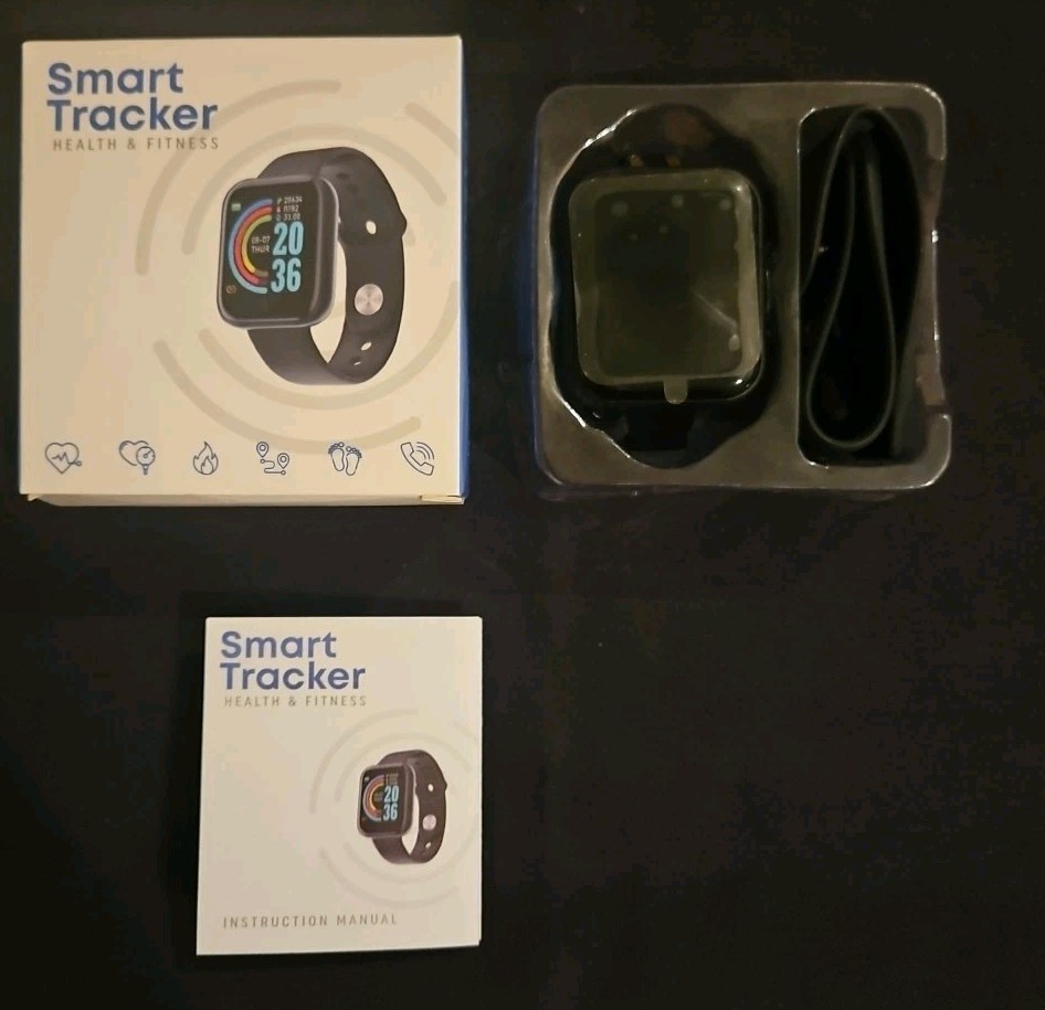 Smart Tracker Health and Fitness Watch Black Band