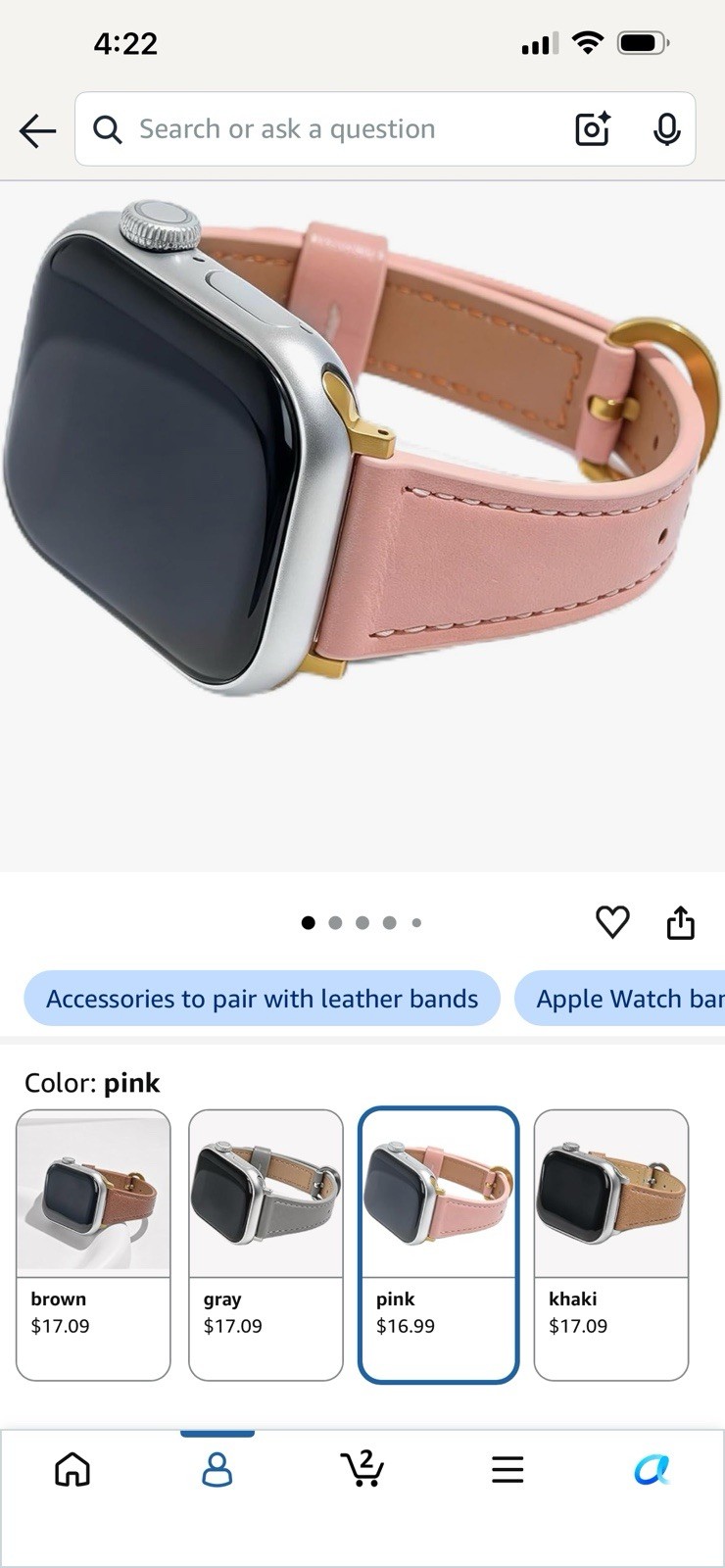 Apple Watch SE 3 40mm Silver Aluminum GPS 32GB Pink Leather Band