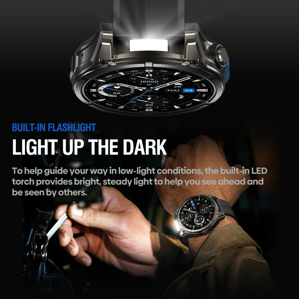 Zeblaze VIBE 8 AMOLED Smartwatch Voice Calling Flashlight HR BP Monitor