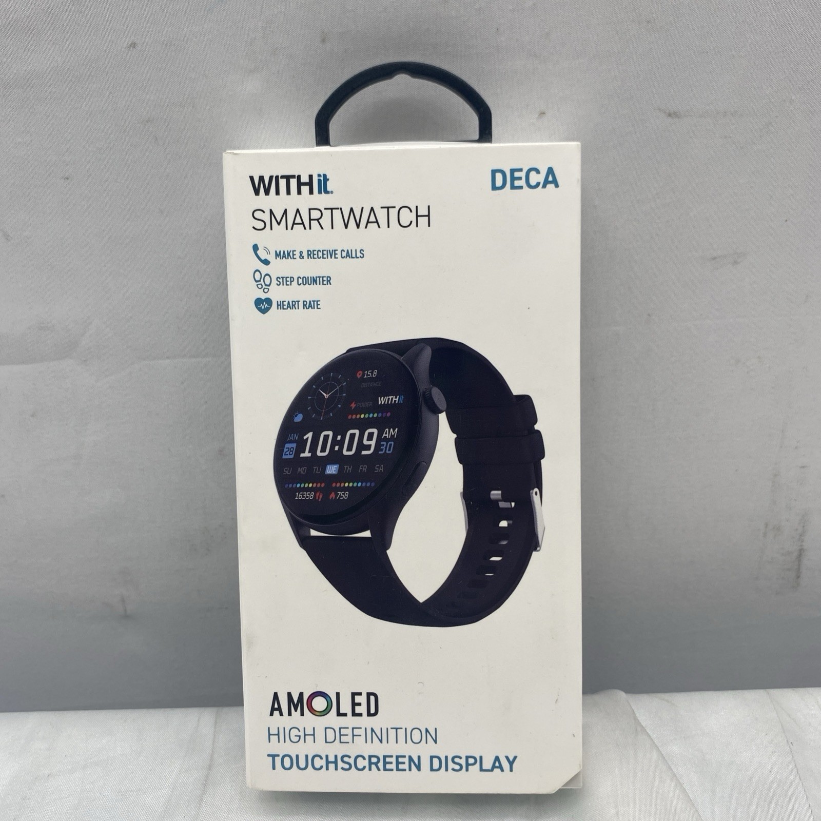 NEW – Withit Smartwatch Black Touchscreen Display – Amoled DECA