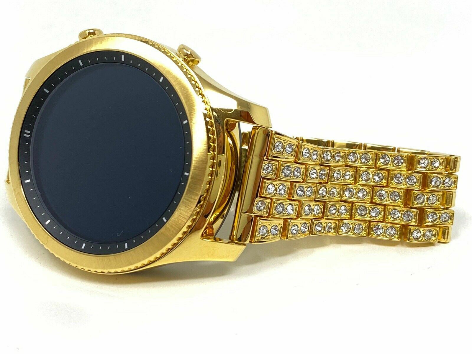Custom 24K GOLD Plated Samsung Gear S3 Classic DIAMOND Rhinestone Band