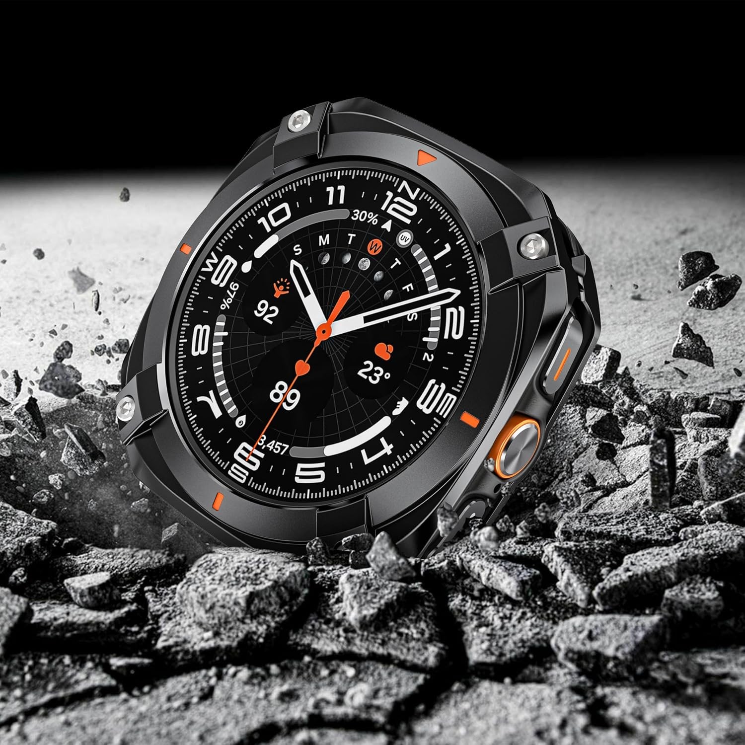 Metal Case for Samsung Galaxy Watch Ultra 47mm, Rugged Stainless Steel Bumper