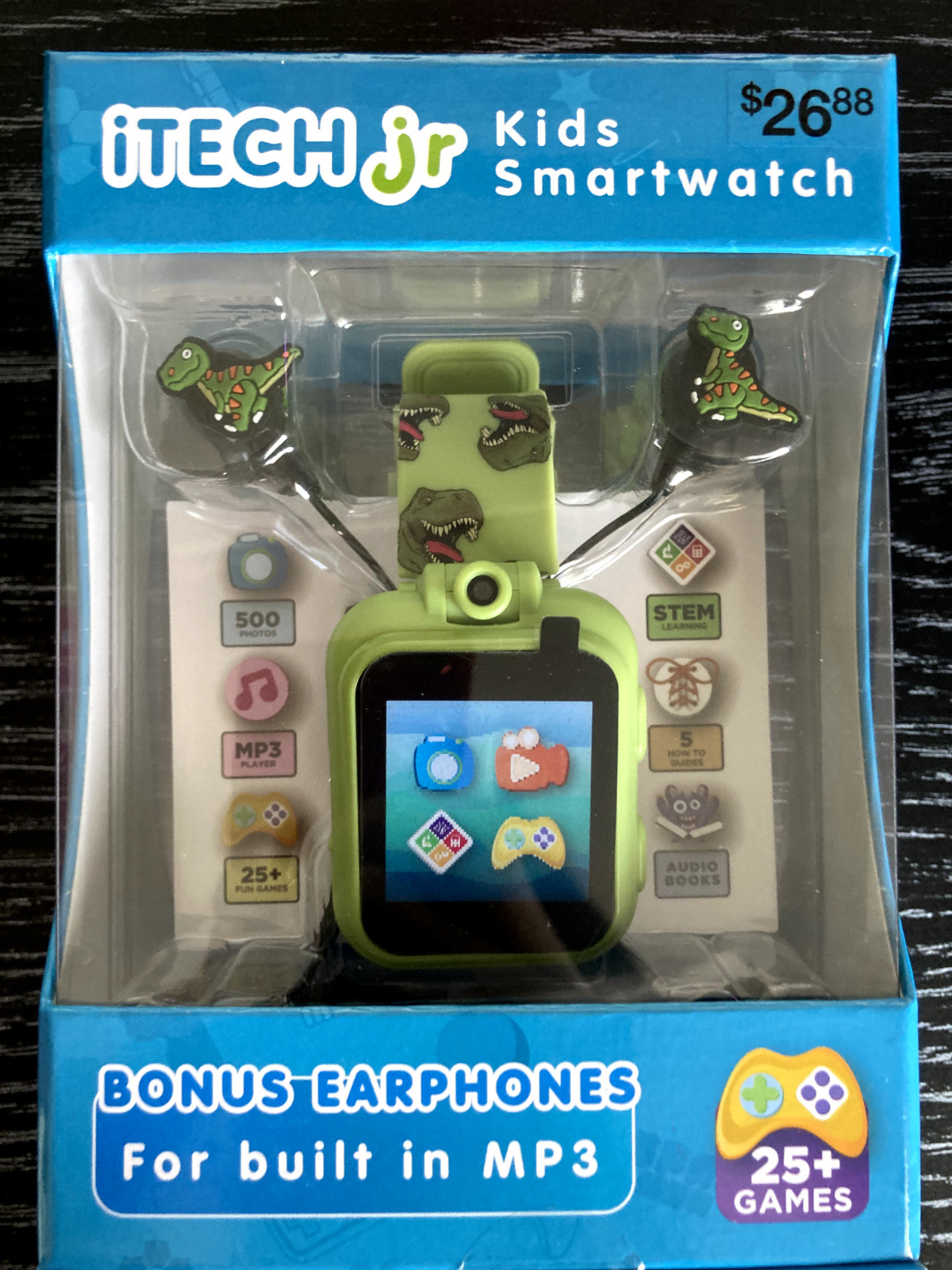 Itech Jr. Kids Smartwatch Bonus Shark Earbuds W/MP3 Jack 25+ Games