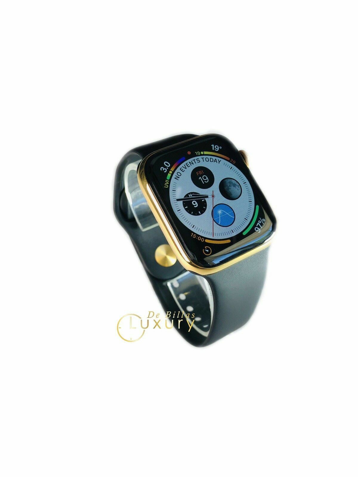 24K Gold Plated 44MM Apple Watch SERIES 5 With Black Sports Band