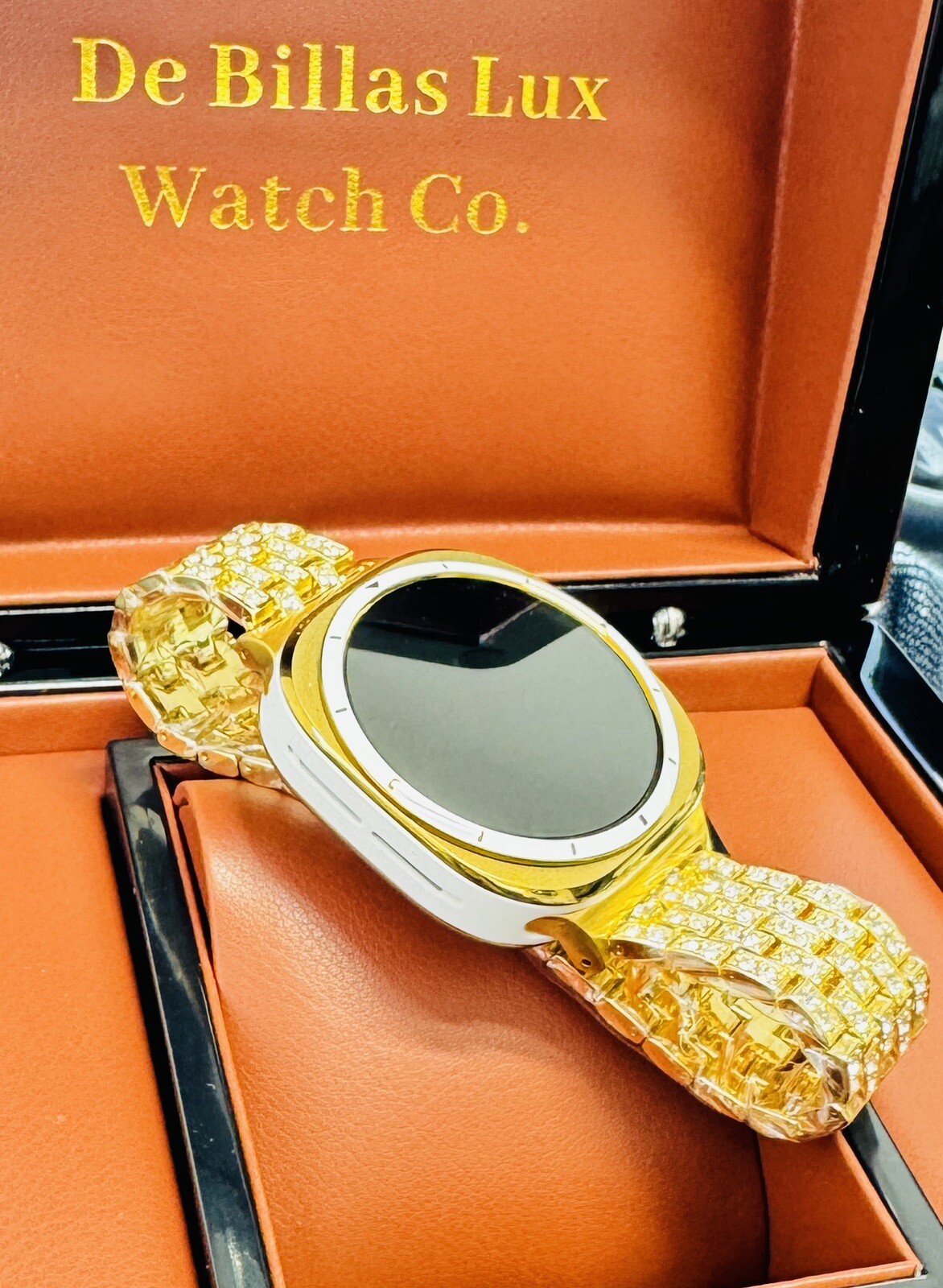CUSTOM Anodized GOLD Samsung Galaxy Watch Ultra 47mm 24k Gold Diamond Links Band
