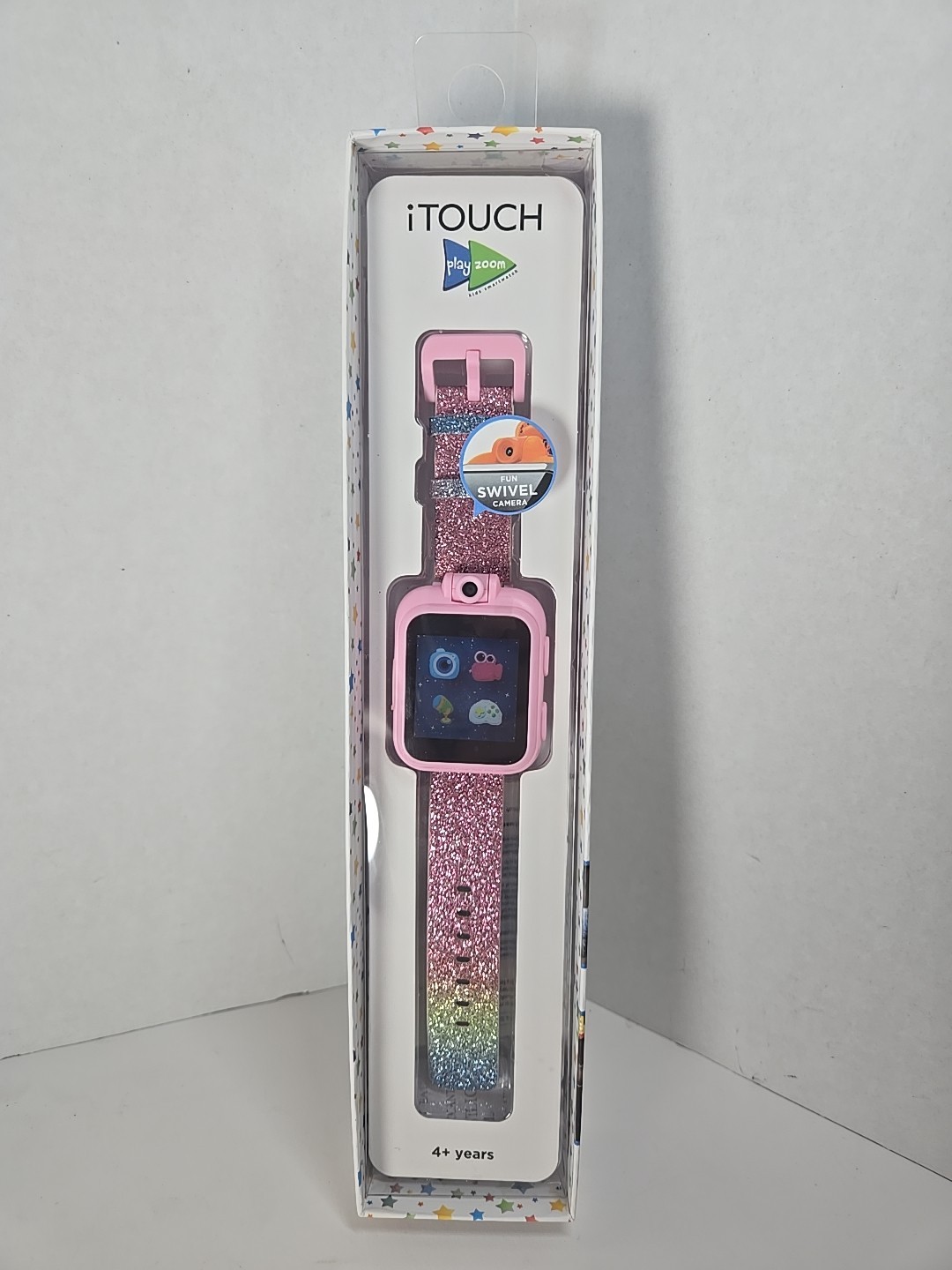 ITouch Play Zoom Kids Smartwatch Pink Rainbow Glitter Retail $65 Swivel Camera