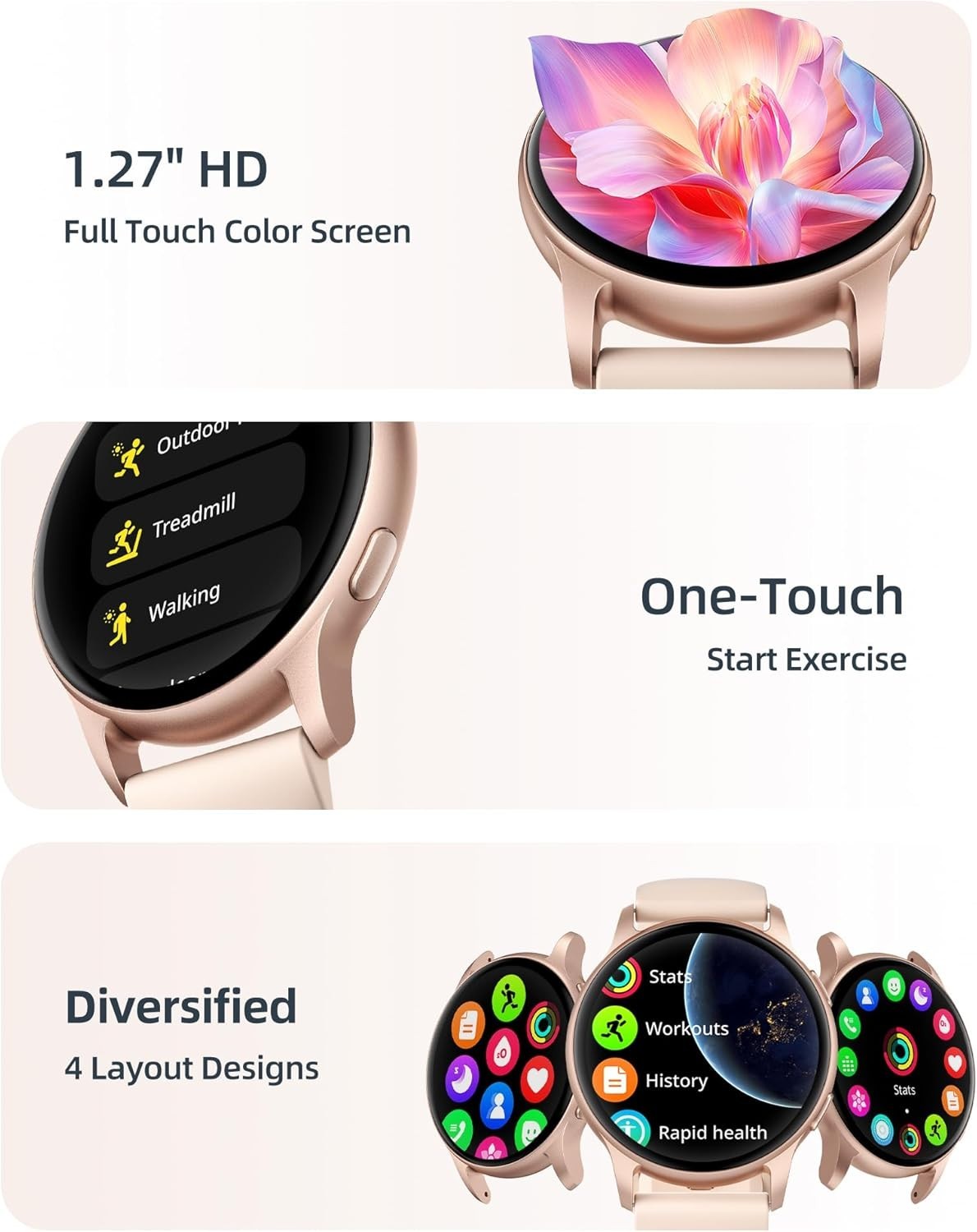 Reloj Inteligente de Mujer Hombre para Iphone Apple Samsung Android y Bluetooth