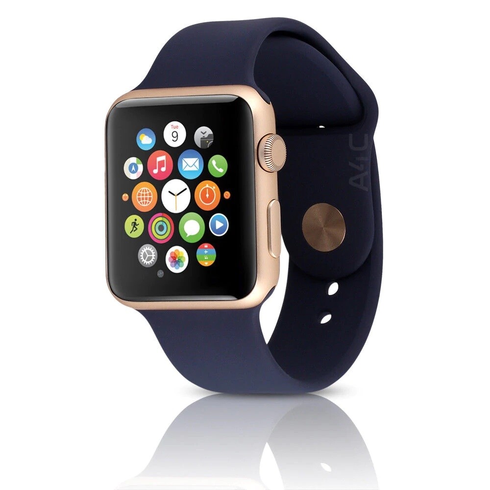Apple Watch Series 2 38mm Gold Aluminum Case Midnight Blue Sport Band