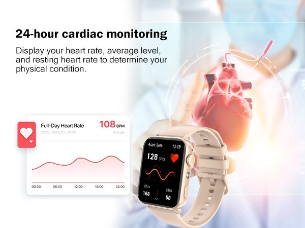 Smart Watch For Men/Women, Waterproof Smartwatch Bluetooth For iPhone Samsung