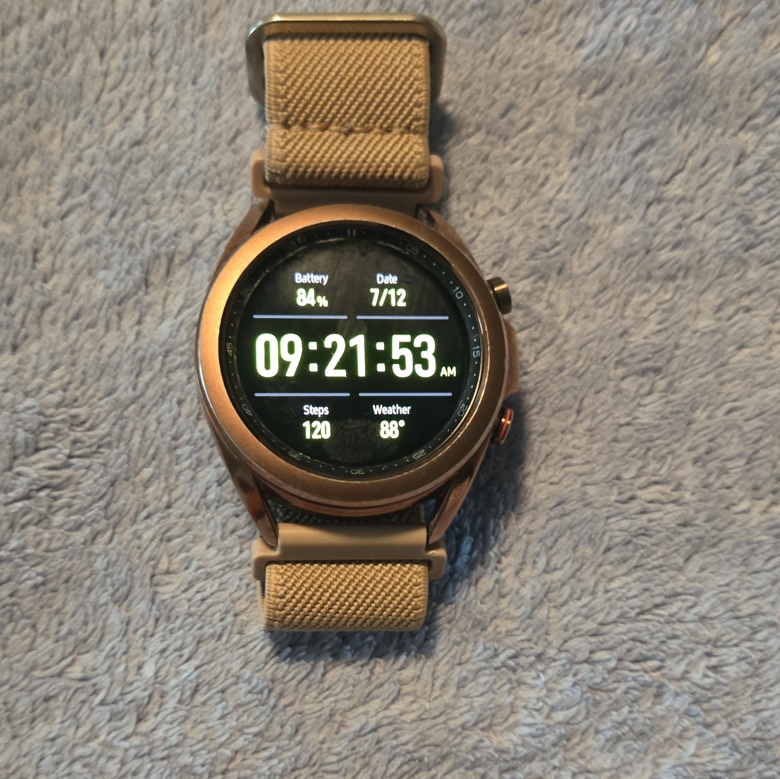 Samsung Galaxy Watch 41mm Rose Gold Steel Touchscreen BT Tizen 4GB Beige Band