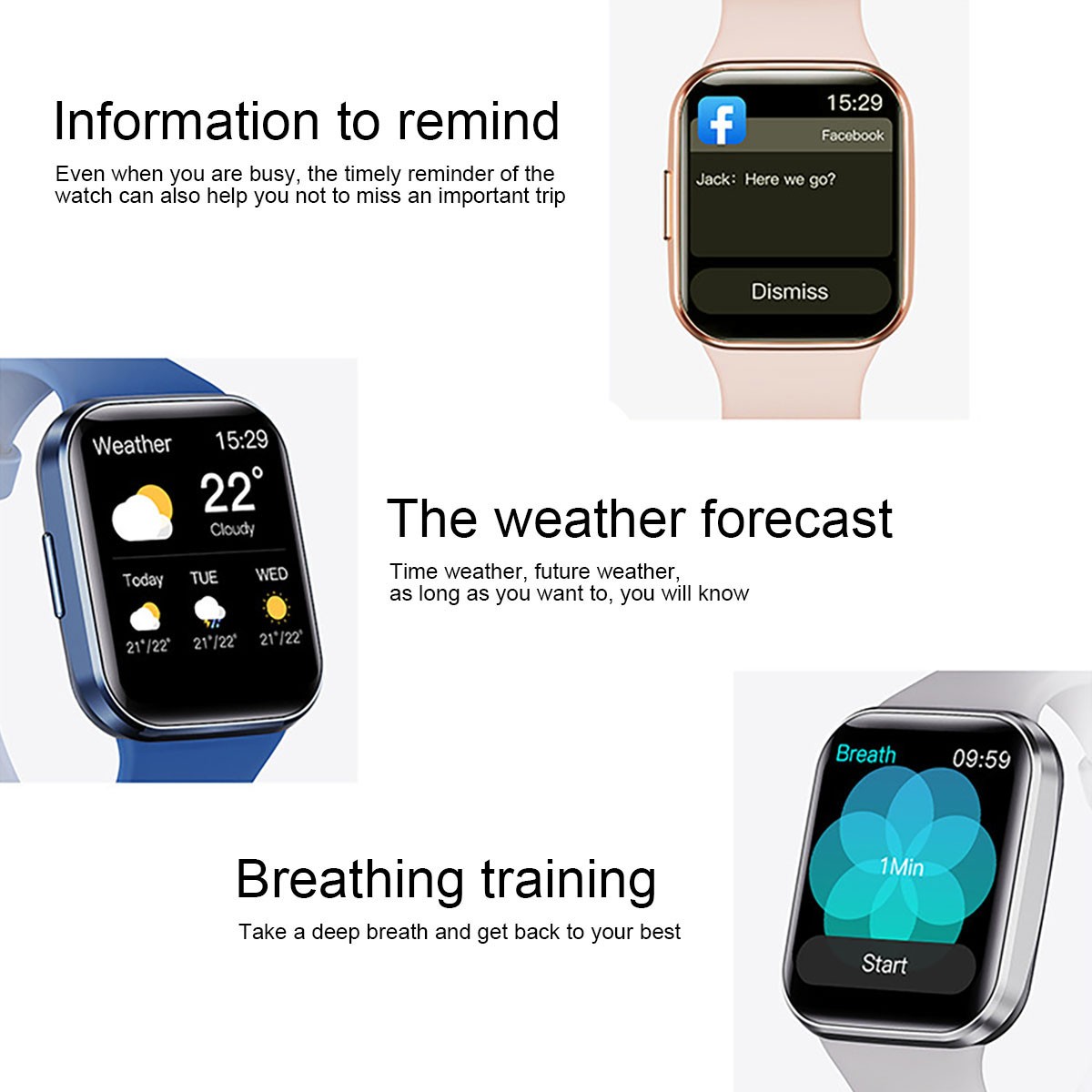 Fitness Tracker with 25 Sports Modes 7-Day Battery Magnetic Charging Smartwatch