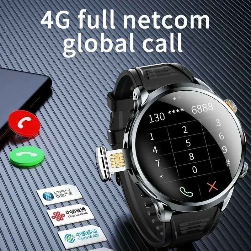 4G Android Smart Watch GPS Heart Rate Monitor HD Camera 1.95″ SIM WiFi Call NEW