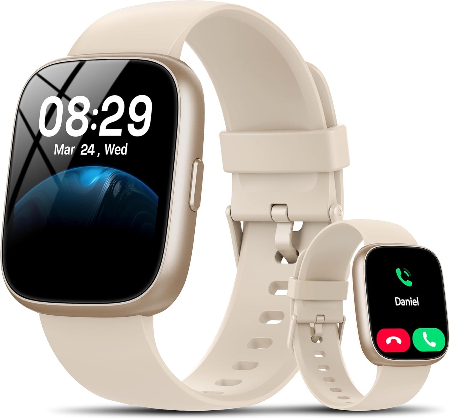 Smart Watch with Alexa Built-in, 1.83″ HD Touchscreen Fitness Tracker with Bl…
