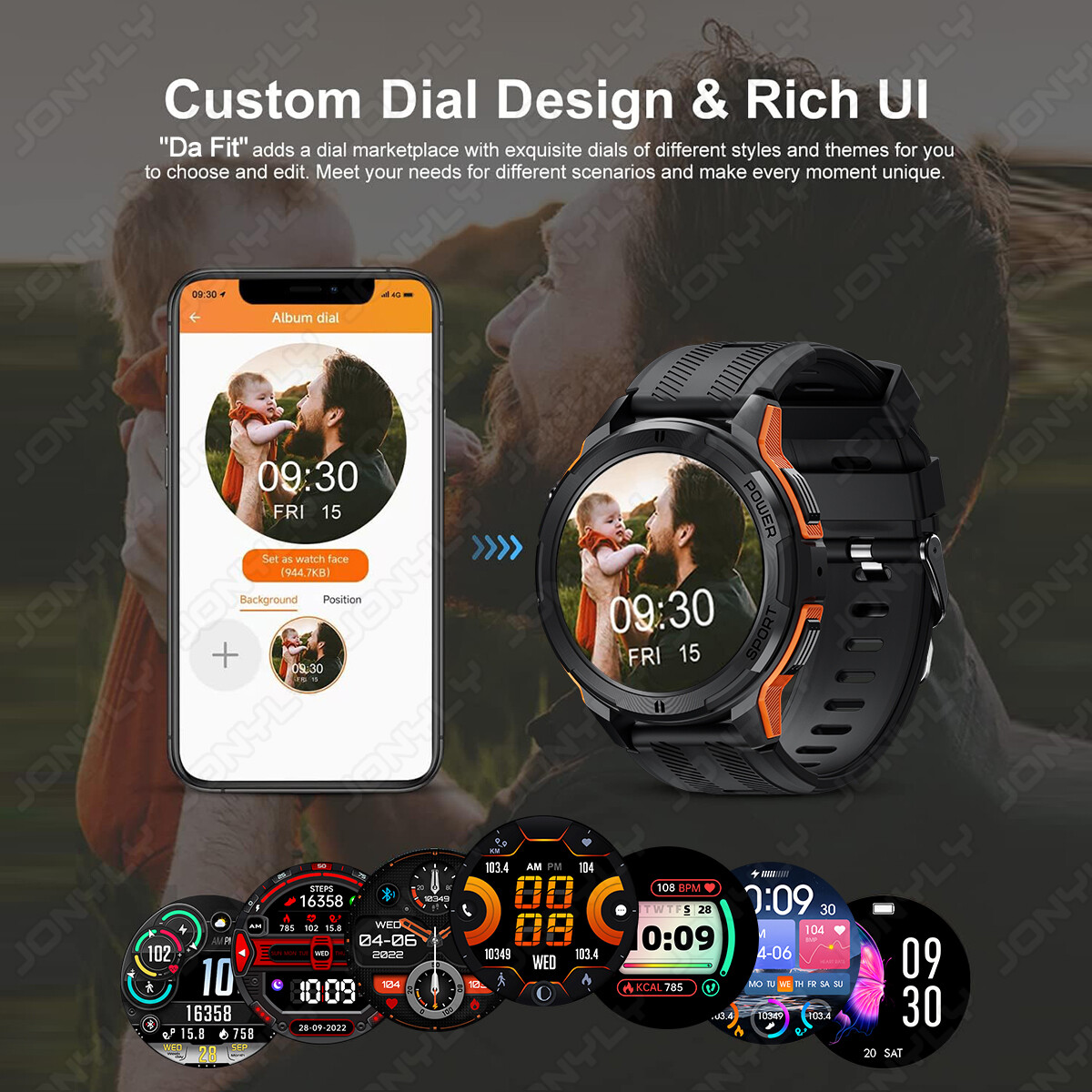 Military Smart Watches for Men(Answer/Make Calls)Rugged Tactical Fitness Tracker