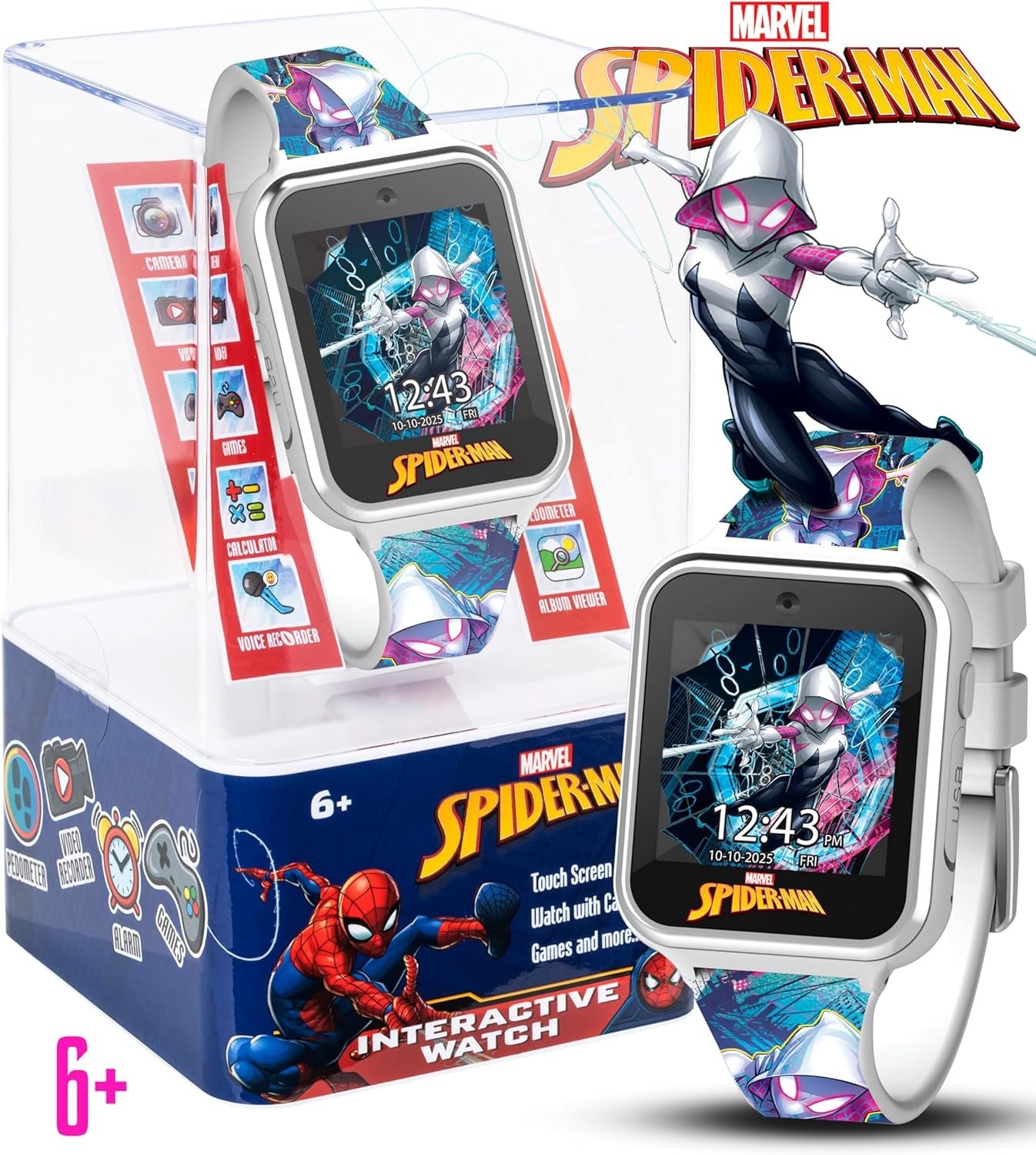 Spiderman Ghost Spider Kids Smartwatch – Fun Touchscreen for Boys & Girls