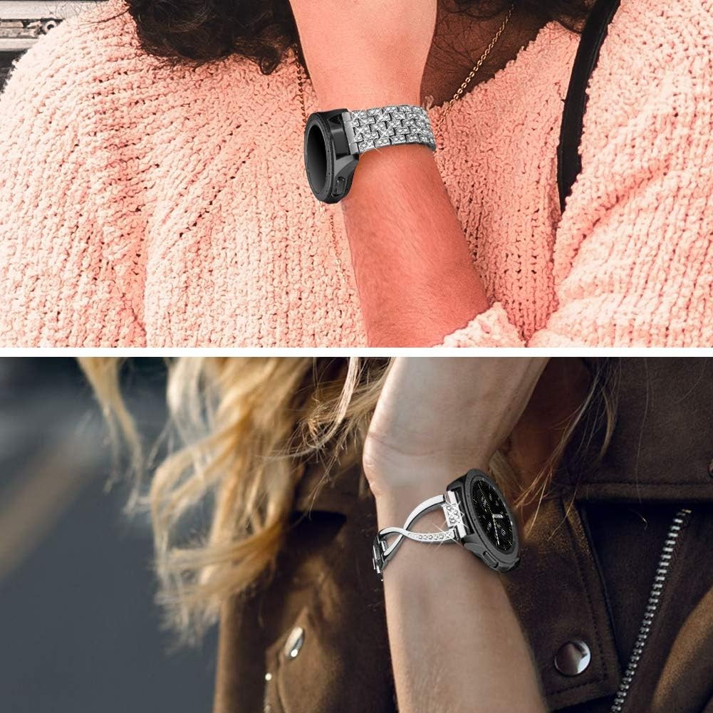 2 Pack 20mm Jewelry Bling Strap Compatible with Samsung Galaxy Watch 8 40mm