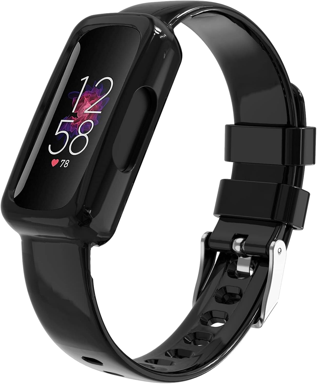 Clear Wristband with Built-in Protective Case for Fitbit Inspire 2, Inspire HR